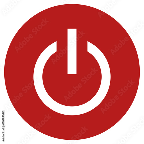 Flat Colored Power Button Icon for Mobile System Interface