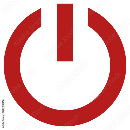 Flat Colored Power Button Icon for Mobile System Interface