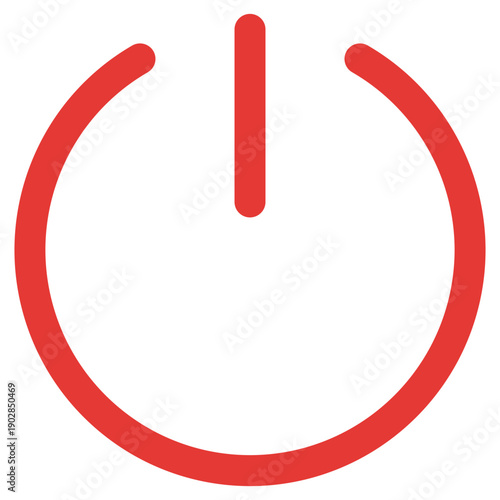 Flat Colored Power Button Icon for Mobile System Interface