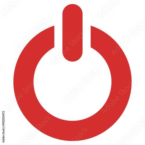 Flat Colored Power Button Icon for Mobile System Interface