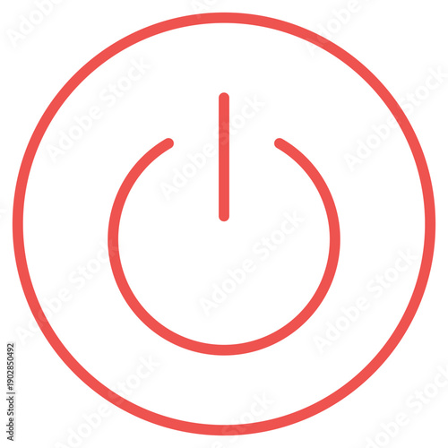 Flat Colored Power Button Icon for Mobile System Interface