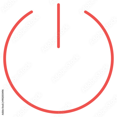 Flat Colored Power Button Icon for Mobile System Interface