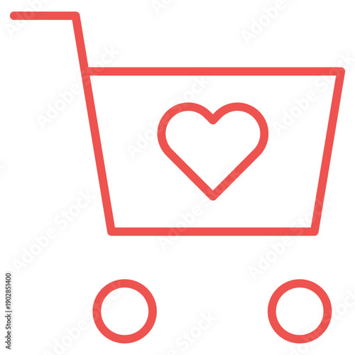 Flat Colored Wishlist Icon for E-commerce Interface System