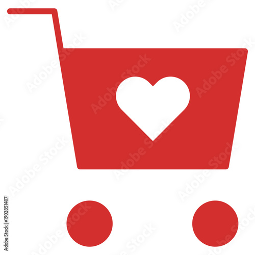 Flat Colored Wishlist Icon for E-commerce Interface System