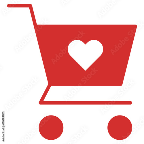 Flat Colored Wishlist Icon for E-commerce Interface System