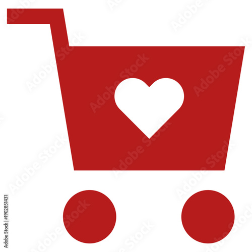 Flat Colored Wishlist Icon for E-commerce Interface System