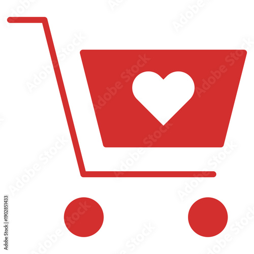 Flat Colored Wishlist Icon for E-commerce Interface System