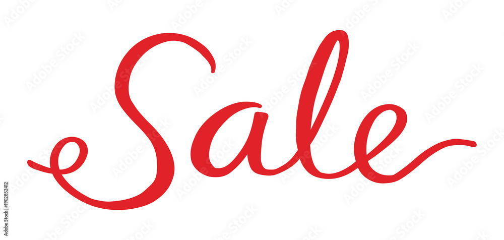 Fototapeta premium PNG sale word sticker, red calligraphy in transparent background
