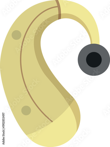 Hearing aid cartoon icon. Deafness problem device