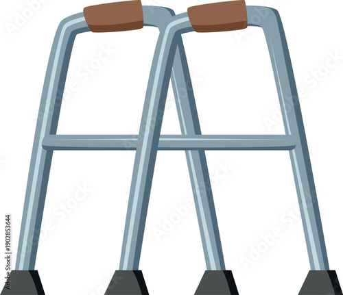 Walking aid cartoon icon. Help for disabled or elderly
