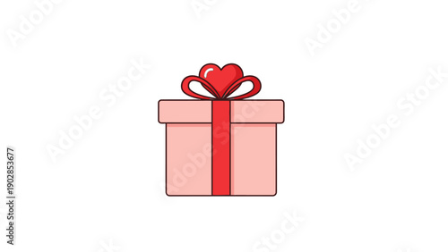 Pink Gift Box with Heart Ribbon.