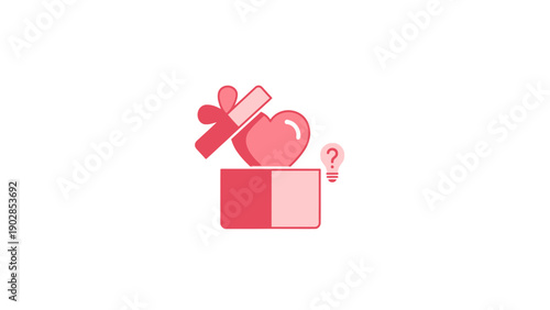 Pink Heart Shaped Gift Box Opening.