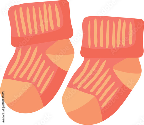Baby socks cartoon icon. Cute newborn apparel