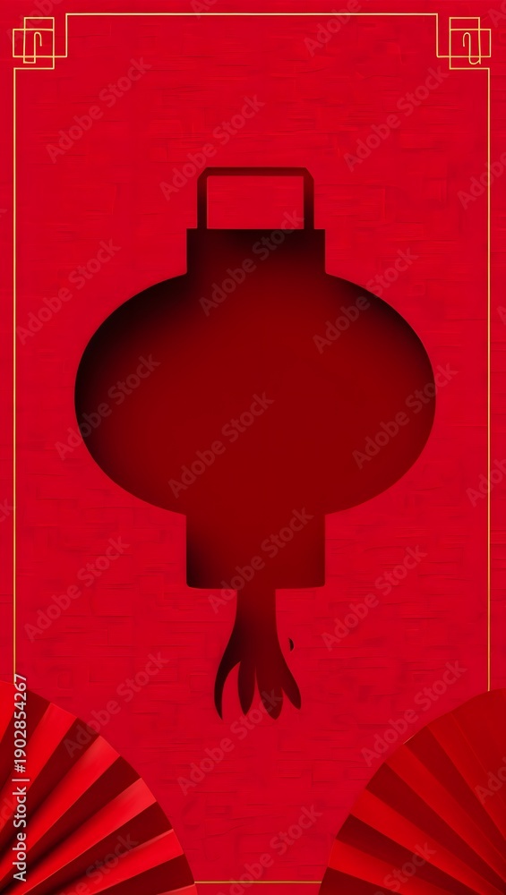 Obraz premium Red Lantern Background with Decorative Elements for Celebrations