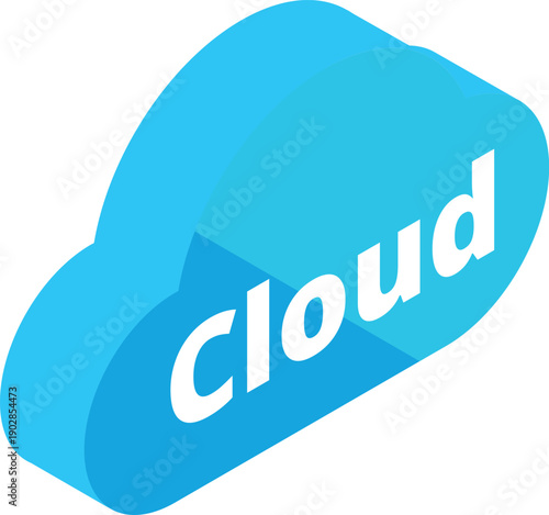 Cloud storage isometric icon. Online service platform