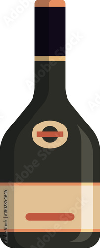Wine bottle color icon. Bar menu symbol