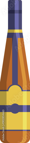Bourbon bottle color icon. Bar spirits drink