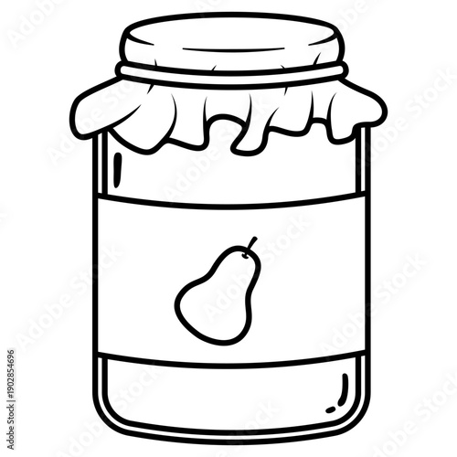 pear jam jar vector illustration