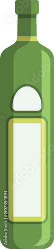 Dry vermouth bottle color icon. Aperitif drink