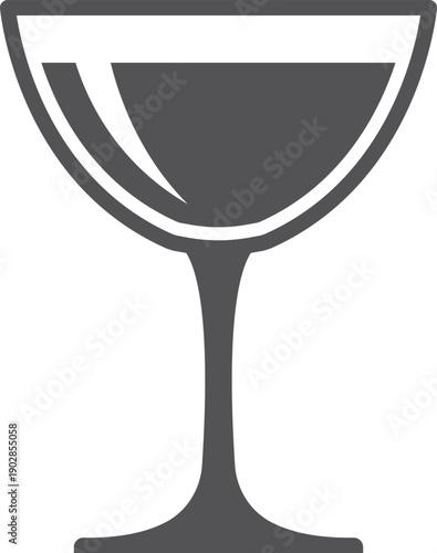 Goblet glass. Drink black icon. Beverage symbol
