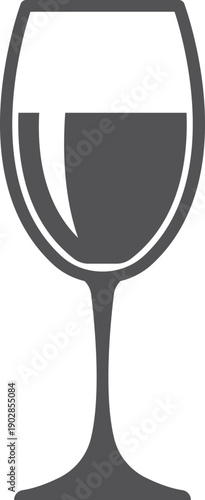 Wine glass black icon. Alcohol drink symbol