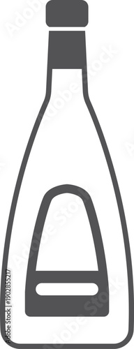 Absinthe bottle black icon. Bar menu symbol