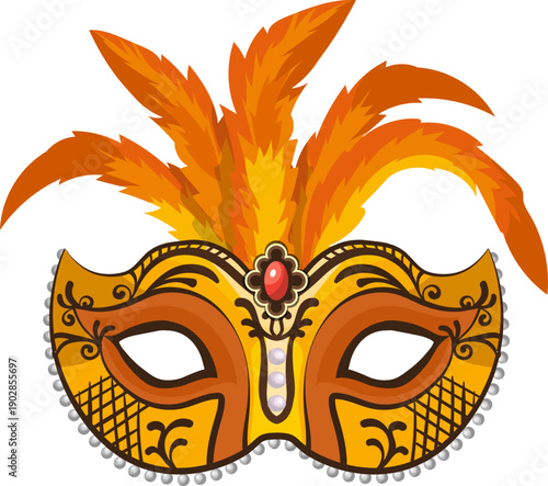 Decorative party mask. Luxury festival cartoon element