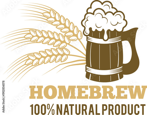 Homebrew beer logo. Natural drink product icon