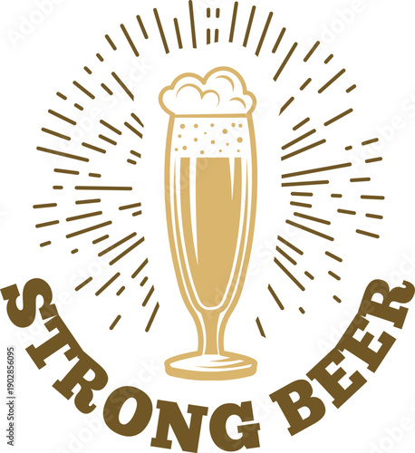 Strong beer logo. Vintage brewery stamp template