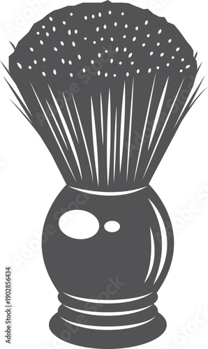 Shaving brush icon. Black barbershop tool logo