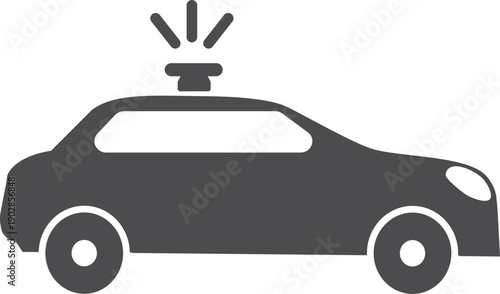 Police car black icon. Patrol officer transport