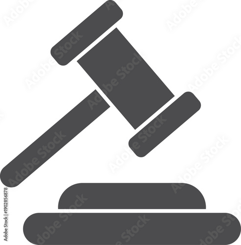 Judge gavel black icon. Auction hammer sign