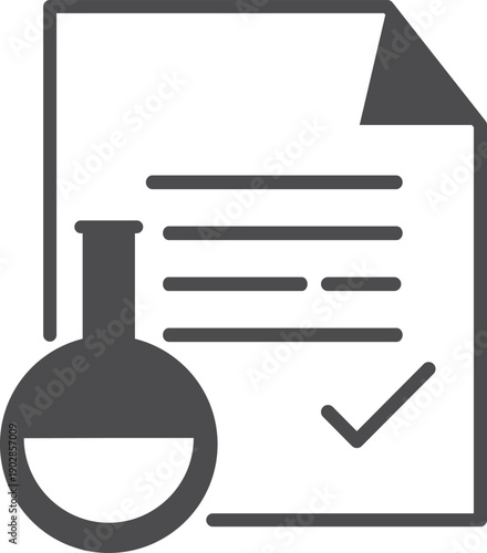 Science document. Research tech patent black icon