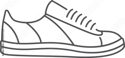Sneaker line icon. Sport running shoe symbol
