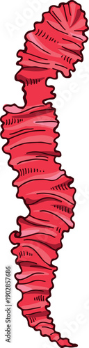 Red ocean flora. Tropical plant. Algae icon