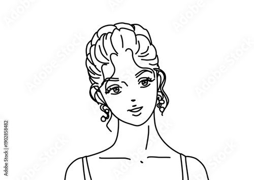 おしゃれな線画の女性ポートレート｜シンプル人物イラスト