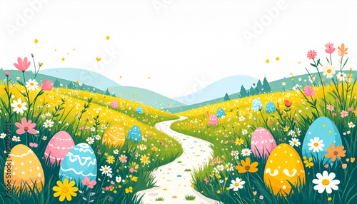 Easter Egg Hunt Meadow Vector