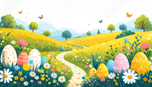 Easter Egg Hunt Meadow Vector