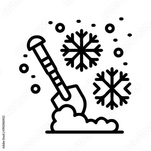 Snow shoveling icon