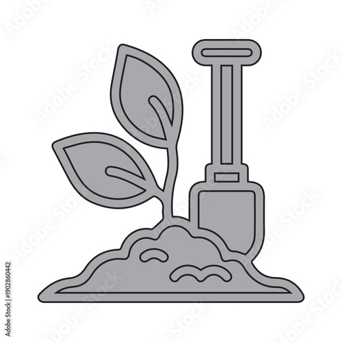 Gardening Spade and Plant Icon