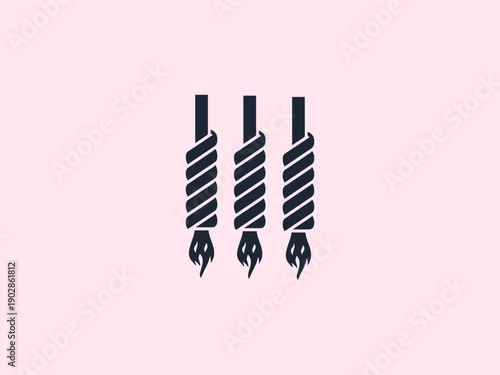 Burning Rope Consequence Black Silhouette Icon