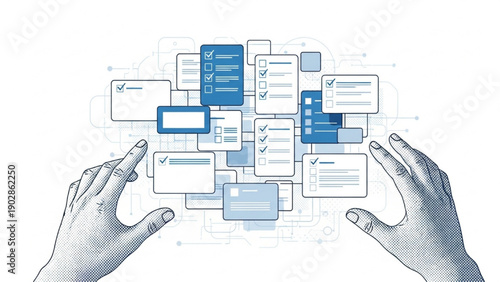 Halftone To-Do List Planning Project Management Concept