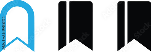 Bookmark Ribbon Line Icon Set Vector Illustration for Reading and UI