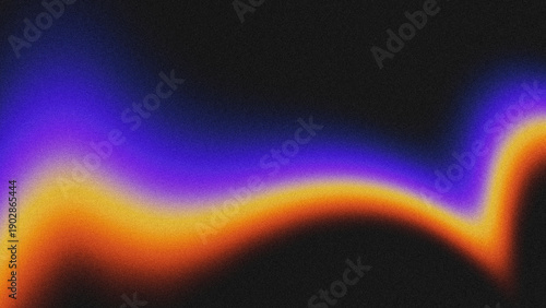 Canvastavla Abstract gradient wave background with orange, purple, and blue tones on black, featuring a grainy texture and noise effect