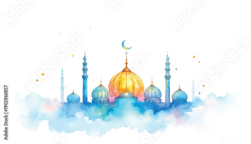 A beautiful illustration of a mosque.