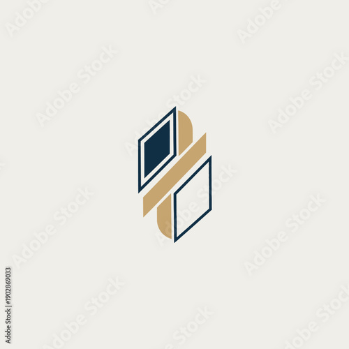 Abstract geometric logo design with diamonds and lines.