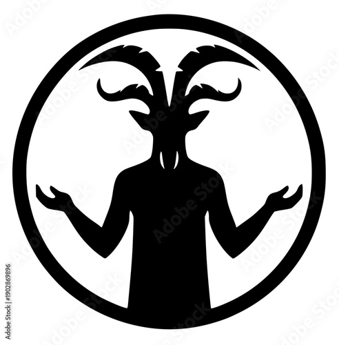 Silhouette of the Baphomet symbol