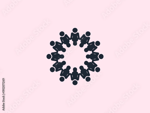 Human Collective Unity Black Silhouette Icon