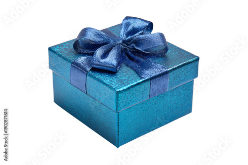 Blue Gift Box with Satin Ribbon