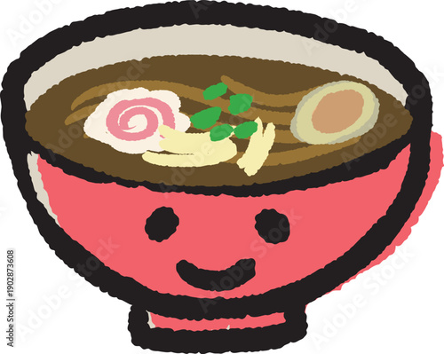 ゆるくて優しい可愛いラーメンのイラスト